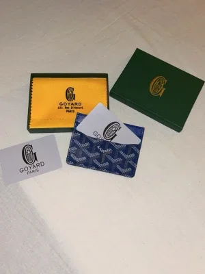 Blå Goyard plånbok med mönster