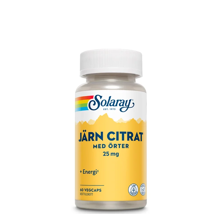 Mineraler Solaray Jern Citrat 60 kapsler - Bodyman.dk