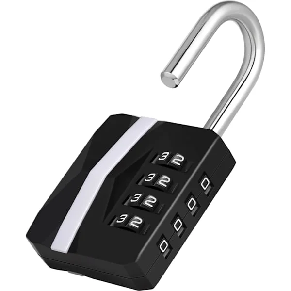 Combination Padlock for Gym Locker, [2023 New Version] 4-Digit Code Waterproof for Fence, Shed, Gate, Toolbox (Black, 1-Pack)