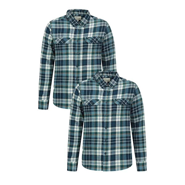 Mountain Warehouse Herr Trace Flanellskjorta (2-pack) XL Corn