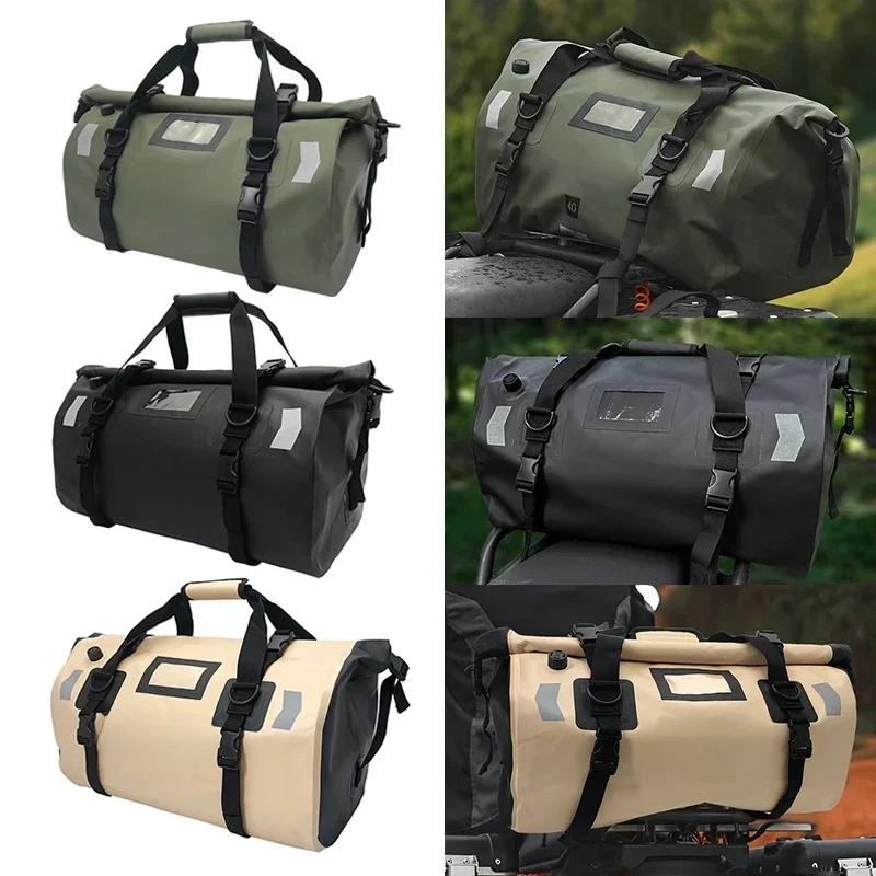AliExpress - 66L 40L moto sac arrière étanche voyage en plein air bagage sec rouleau Pack sac moto bagages sac à dos moto siège sac