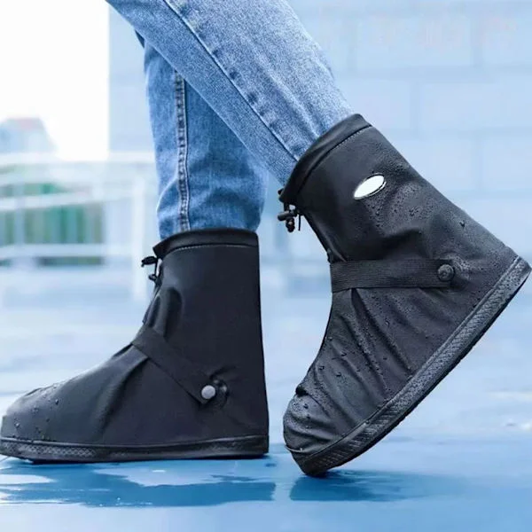 Waterproof Shoe Covers, Reusable Snow Covers with Reflector, Short Rain Boots for Men and Women, Sole Length 28cm