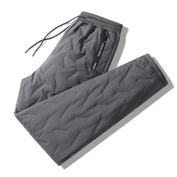 Men's Fleece Pants, Sporty Fleece Joggers Grey Straight Leg