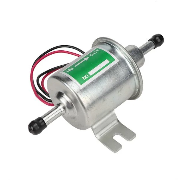 Universell 24V bilbåt elektrisk bränslepump in-line filter bensin diesel ersättning (silver)