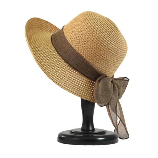 Solhat Foldbar Hat til Dame Kvinder Sommer Solhat Rullet Kant Strand Solhat Khaki