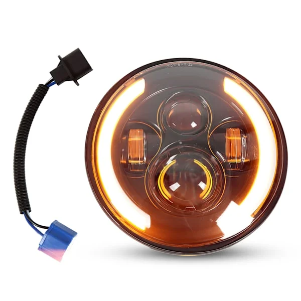 7 Tuuman Halo LED-Etuvalo Pyöreä Kaksivärinen Päiväajovalo Universaali Vaihto Road Star VStar 650 Royal Starille
