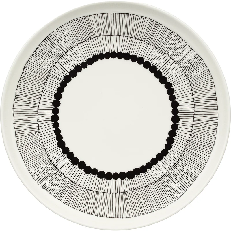 Marimekko Siirtolapuutarha tallrik 25 cm, svart/vit | Dukning & Servering > Tallrikar > Tallrik | Bagaren och Kocken