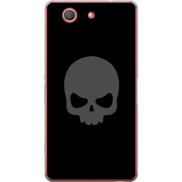 Kompatibelt Mobilskal till Sony Xperia Z3 Compact Enkel dödskalle i grå ton mot svart bakgrund, snygg och modern design