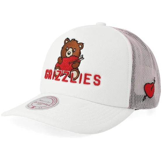 Mitchell & Ness - NHL Wit trucker Cap - Vancouver Canucks Much Love Cap White/Pink A-frame Trucker @ Hatstore