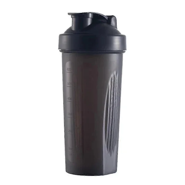600ml Protein Powder Shaker Cup Fitness Sport Water Cup Milkshake Mixing Cup - COLOR: black