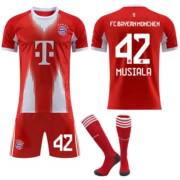 Bayern München Hjemmedrakt 2025-2026 med Sokker, Barn og Voksne, Nr.42 MUSIALA 20