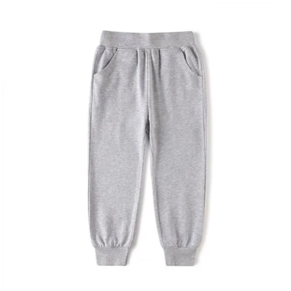 Joggebukse for barn Elastisk midje Pustende Mote Koniske Joggebukser i bomull for gutter og jenter 120 cm til 130 cm Grå