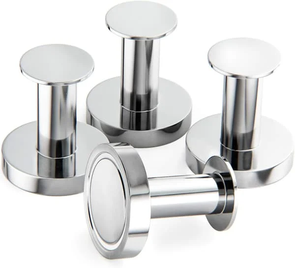 Magnetic Coat Hanger for Hanging Jackets and Bags, 4 Extremely Strong Chrome Wall Hooks, Coat Hanger for Door