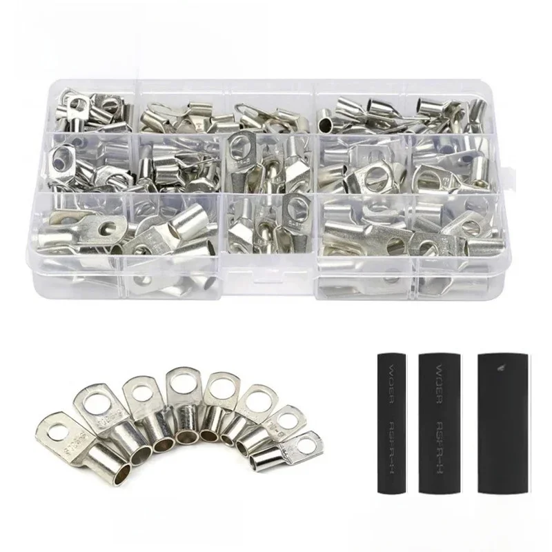 AliExpress - 60/240PCS Ring Terminal Kabel Schuhe Lugs 35mm2 Verzinnte Kupfer Lug Draht Auge Anschlüsse Nackte 60 Terminals Lugs Draht Kupfer Kit