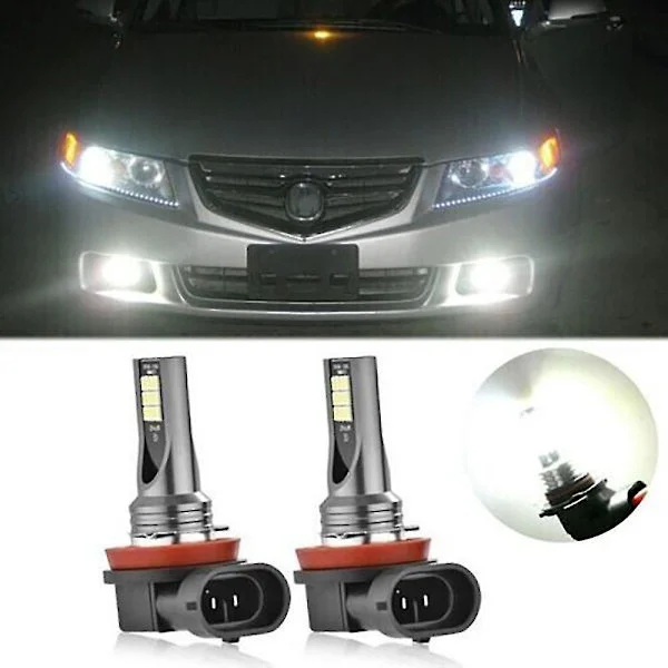 【NX】2-pak H11 H8 LED Forlygtesæt Fjernlys Nærlys Super Stærk 6500k Hvid 360000lm
