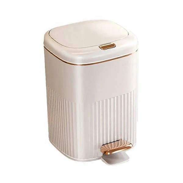 10L Luxury Pedal Bin for Bathroom, Large Capacity Waterproof Kitchen Recycling Bin with -Type Lid