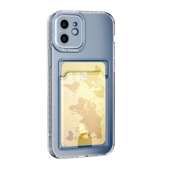 Korttitasku Läpinäkyvä Kuori iPhone 12 mini -puhelimelle