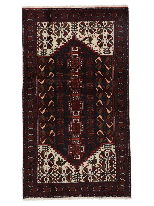 Tappeto Beluch 95X170 Nero (Lana, )