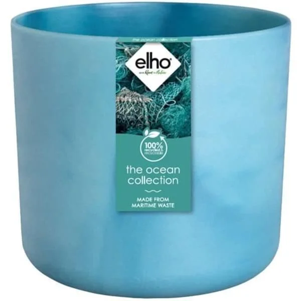 ELHO The Ocean Collection rund blomkruka - Blå - Ø 22 x H 20 cm - 100% återvunnen