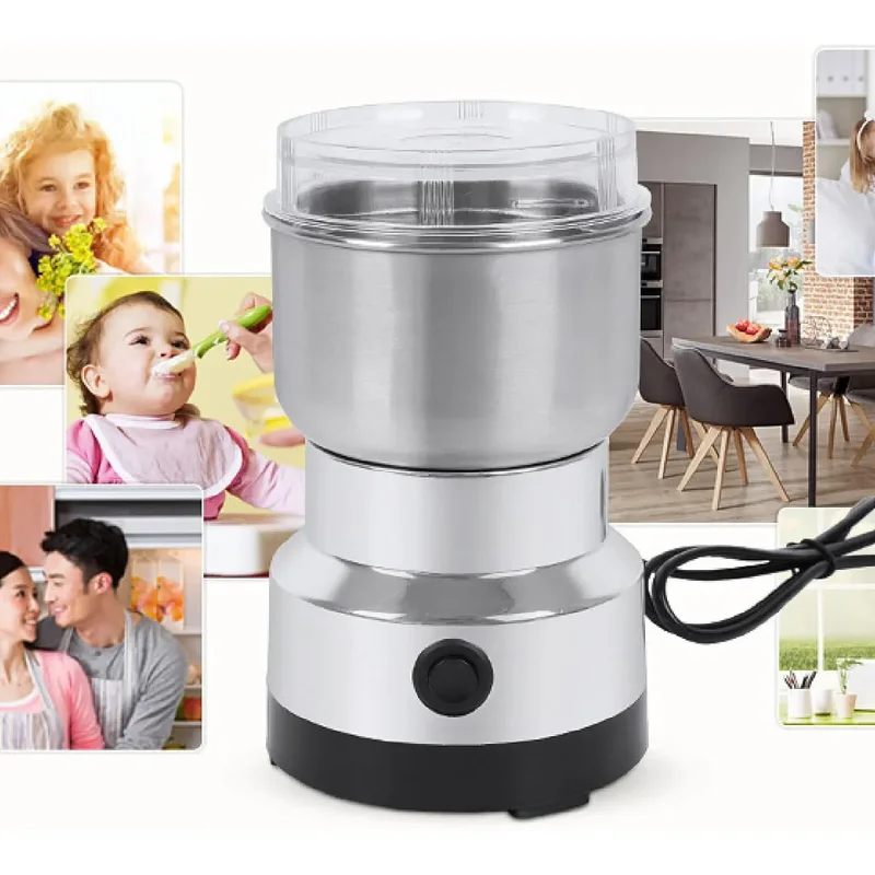 AliExpress - Moulin à grains de café électrique polyvalent, fraiseuse en acier inoxydable pour graines, épices, noix, broyeur ultrafin Portable