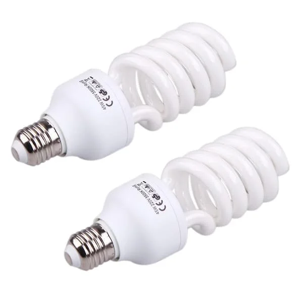 2x Kompakt E27 220v 5500k 45w Fotostudio Lampa Videofotografering Dagsljuslampa Vit
