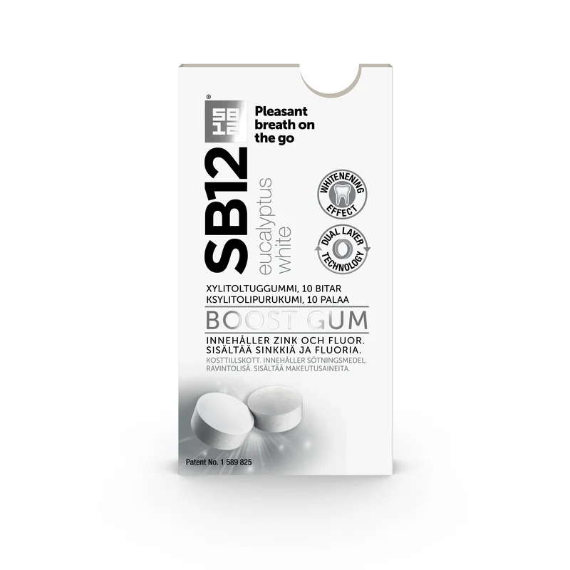 SB12 Boost Tyggegummi Eucalyptus White, 10 stk.