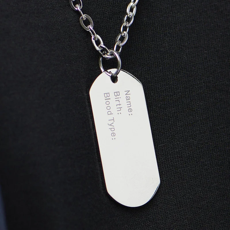Collier avec pendentif plaque militaire classique pour hommes - Chaînes en acier