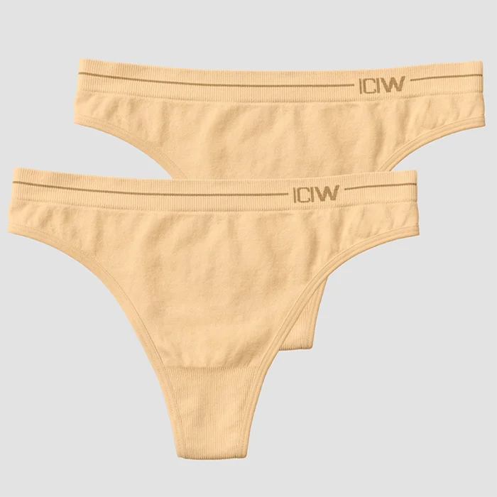 ICANIWILL Everyday Seamless Alushousut 2-pack Beige