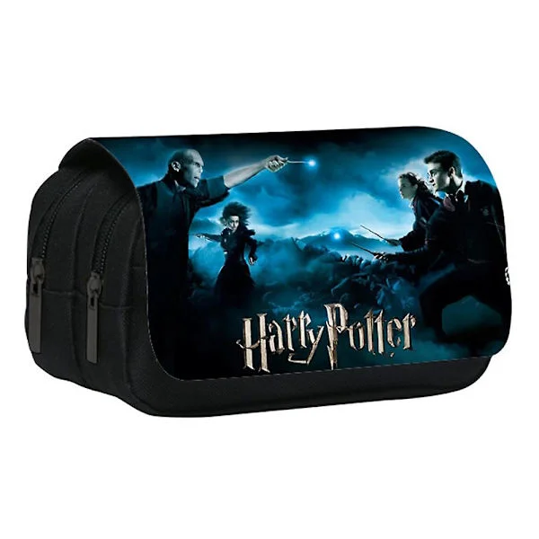 Unisex Børn Harry Potter Dobbelt Lag Lynlås Penalhus Studenter Pen Papir Taske Pose