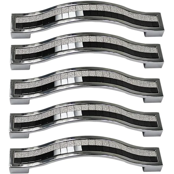 St Crystal Rhinestone Alloy Drawer Handle for Dresser Kitchen Cabinet Wardrobe, Black, 96MM