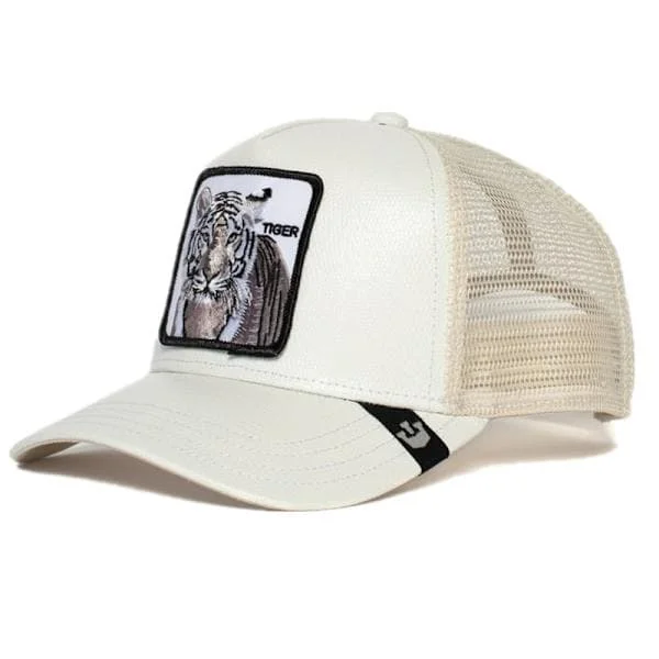 Verkkoeläinbrodeerattu lippalakki Snapback-lippalakki Tiikeri Valkoinen tiikeri valkoinen tiikeri valkoinen