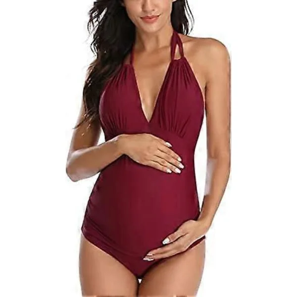 Mammakjoler Badedrakter Ett-stykke V-hals Graviditet Halter Badedrakter Bikini