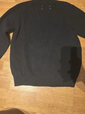 Svart ribbstickad tröja Maison Margiela