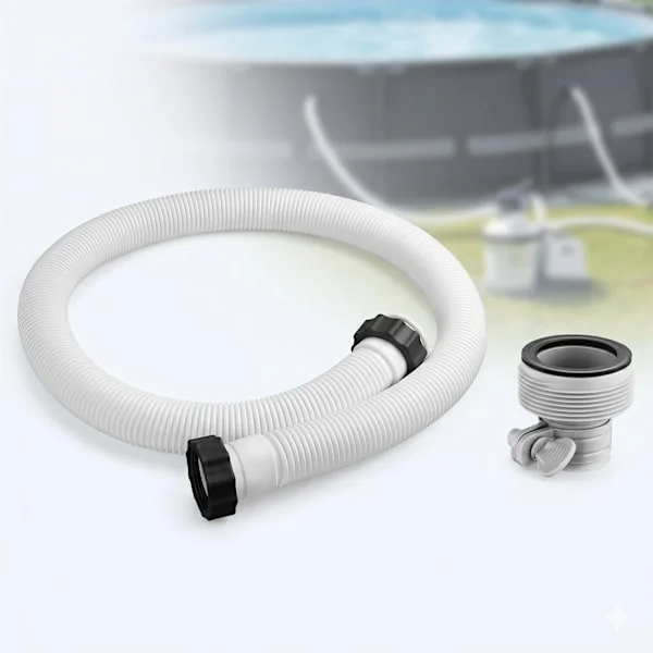 Slang till poolpump – 150 cm, 1,5 tums anslutning, passar markpooler, saltvattenssystem och sandfilter