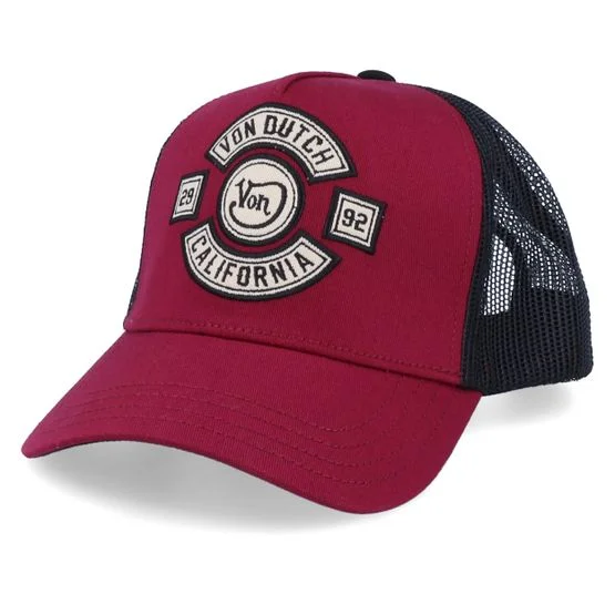 Von Dutch - Rød trucker Caps - California Bordeaux/Black Trucker @ Hatstore