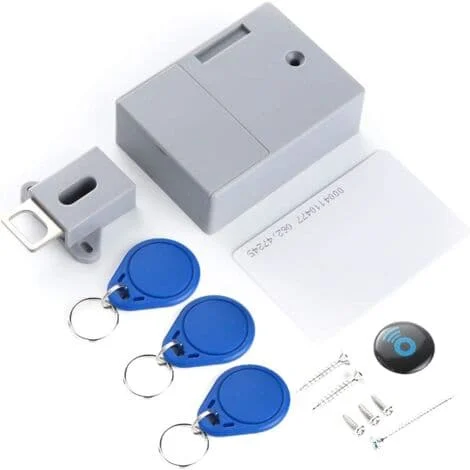 Magnetlås, batteridriven dörrstängare med IC-kortsensor, smart DIY-skåplåda, osynligt dolt digitalt lås utan borrning