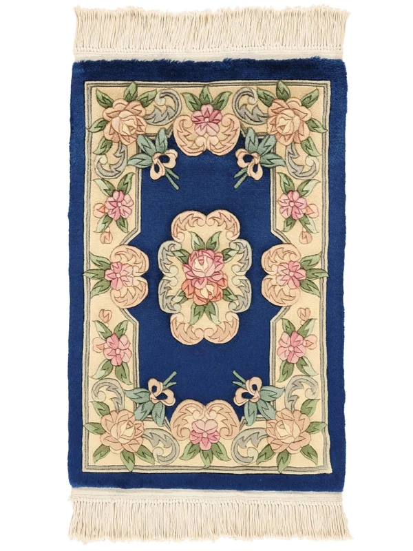 60X90 Koberec Orientální Čína 90 Line Béžová/Tmavě Modrá (Vlna, )