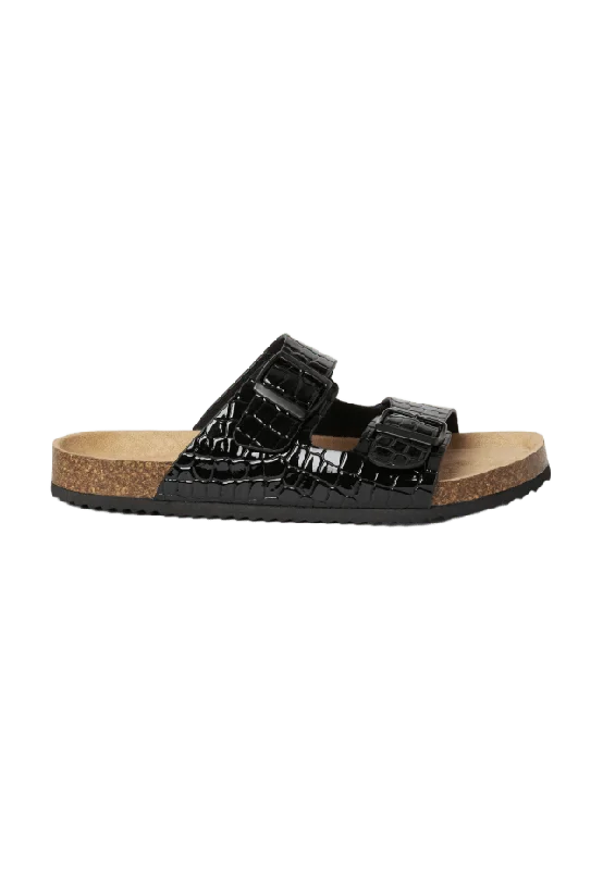 Carin Wester Slip in-sandaler med crocstruktur Sandaler Dam Svart 38