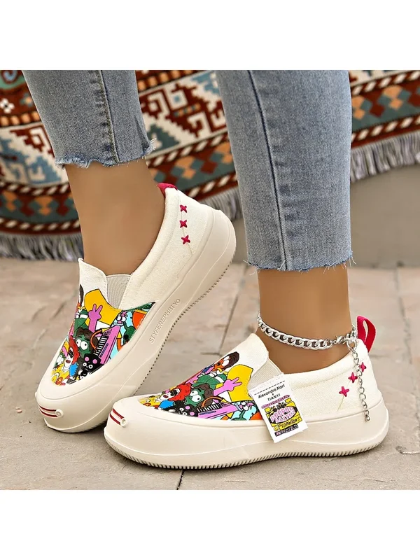 AliExpress - 2025 nouvelles femmes baskets plates décontracté à la mode toile chaussures femmes Style une étape marche baskets femmes été Zapatos De 