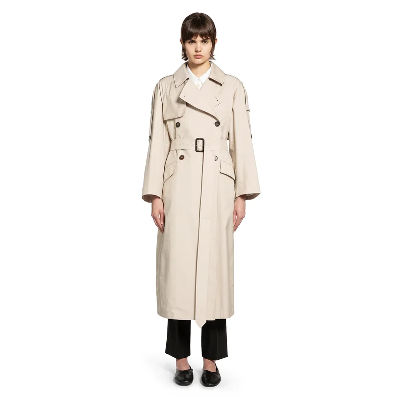 Wide Water-repellent Twill Trench Coat