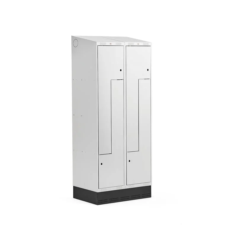 Plåtskåp med god ventilation och sluttande tak - 1900x800x550mm - Svart/Ljusgrå
