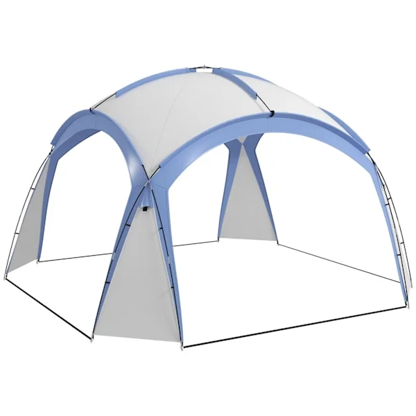 Event Shelter 3,5 x 3,5 m Gazebo med krokdörr Vattenavvisande Vintertät Garden Gazebo Partytält Solskydd för camping, trädgårdsfestivaler Blå Aosom