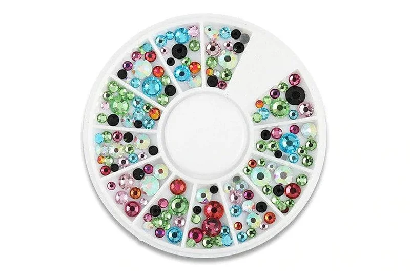 Nailster Smykkestenshjul Runde Rhinesten, Makeup, Nail Art, Smykkesten
