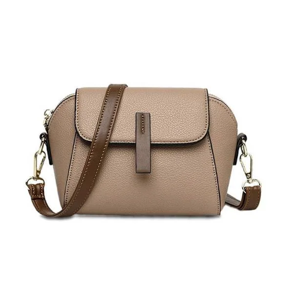 Soft Leather Crossbody Bag, Shoulder Bags for Women Crossbody Shell Bag Khaki