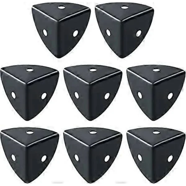 ZK-Metall hjørnebeskyttere, svarte rustfrie metallhjørnebeskyttere, egnet for hjørnebeskyttelse av trekasser, reisevesker, flightcases, 8 stk
