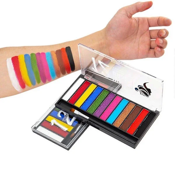 12 Farver VM Halloween Makeup Ansigtsmaling Jule Ansigtsmaling