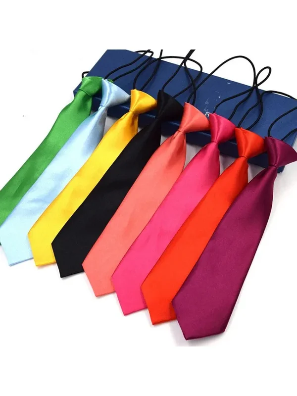 AliExpress - Hochzeitskrawatten, Schule, Satin, Schwarz, einfarbig, Fliege, schlicht, vorgebunden, für Kinder, Jungen, klassisch, elastisch