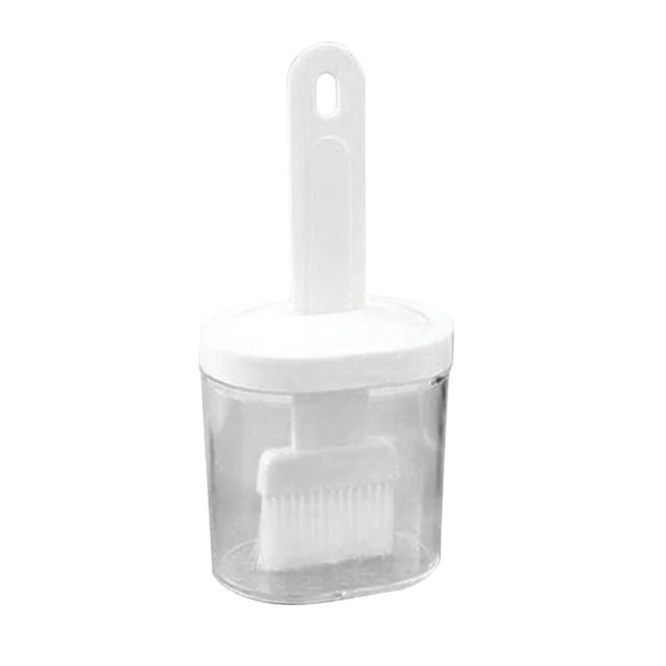 Integrated Silicone Oil Bottle Brush Olive Oil Dispenser Bottle with Silicone Brush for Cooking Baking Grilling Basting White