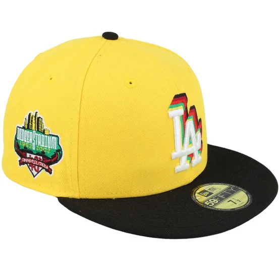 New Era - MLB Žlutá fitted Kšiltovka - Los Angeles Dodgers Umbrella 59FIFTY Yellow/Black Fitted @ Hatstore