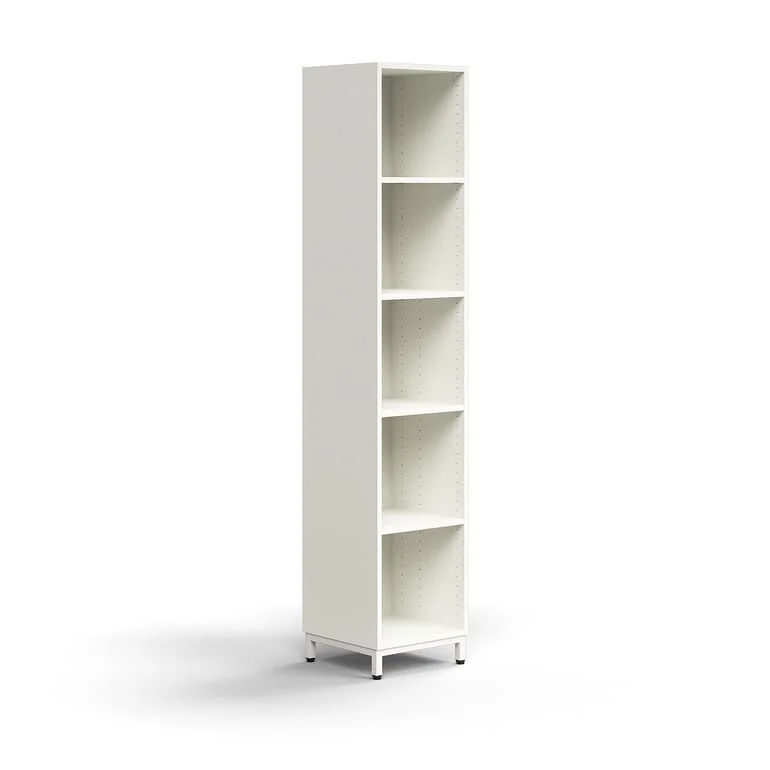Bookcase QBUS, 4 shelves, leg frame, 2020x400x400 mm, white